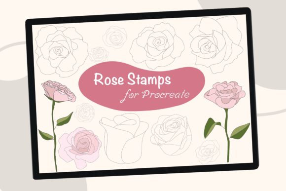 Download 24 Rose Procreate Brush Stamps - Procreate Collection