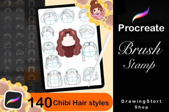 Download 140 Procreate Hair Stamp Brushes - Procreate Collection