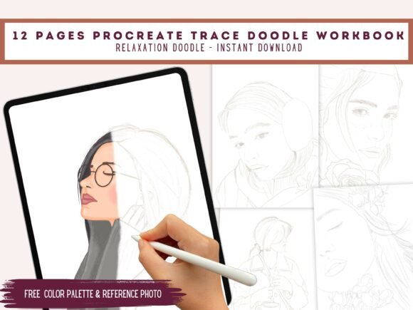 Download Trace and Colour Procreate Woman - Procreate Collection