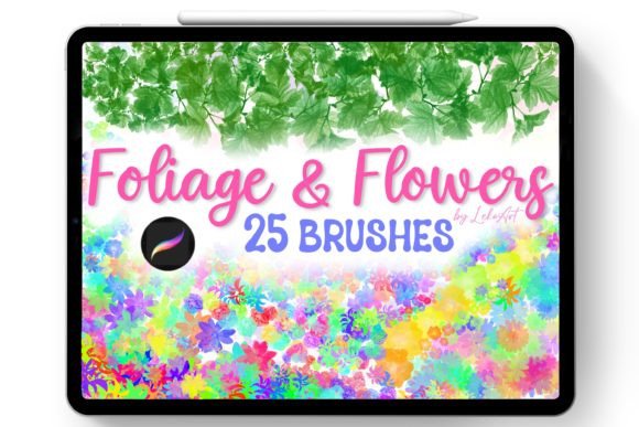 Download Foliage &amp; Flowers Brushset Procreate - Procreate Collection
