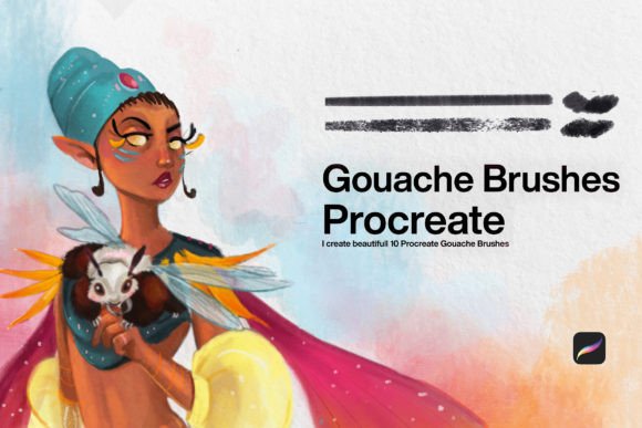 Download 10 Gouache Brushes Procreate - Procreate Collection