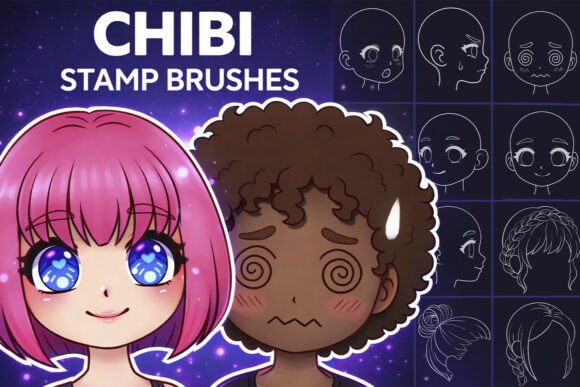 Download Chibi Procreate Stamp Brushes - Procreate Collection