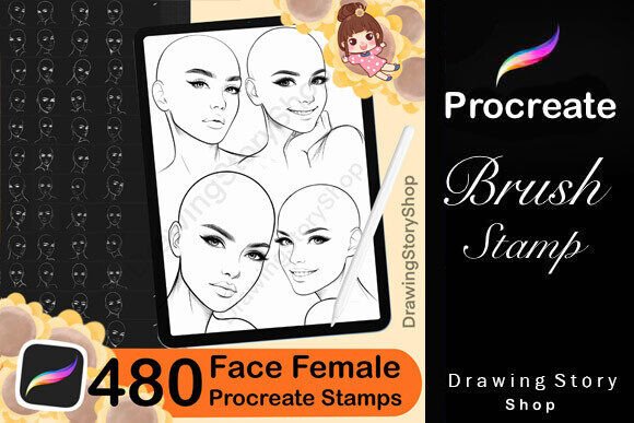 Download 480 Base Head Procreate Stamp Brushes - Procreate Collection