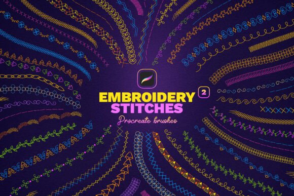 Download Embroidery Stitches Procreate Brushes 2 - Procreate Collection