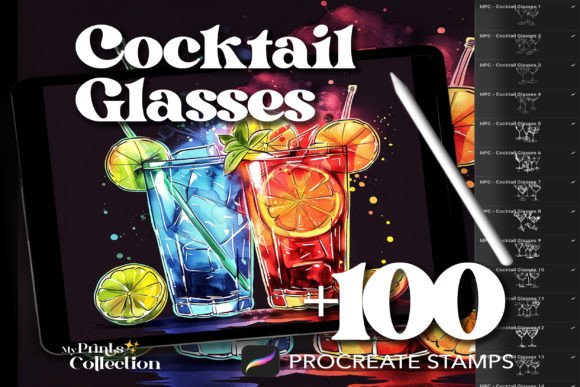 Download 100+ Procreate Cocktail Glasses Stamps - Procreate Collection