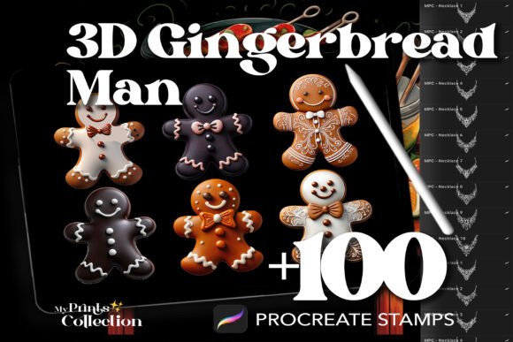 Download 100+ Procreate 3D Gingerbread Man Stamps - Procreate Collection